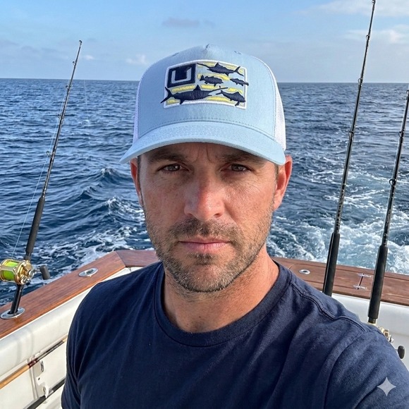 Huk Other - Huk Trophy Flag Trucker Hat Mens OSFA Blue New Fishing SnapBack H3000470-452-1